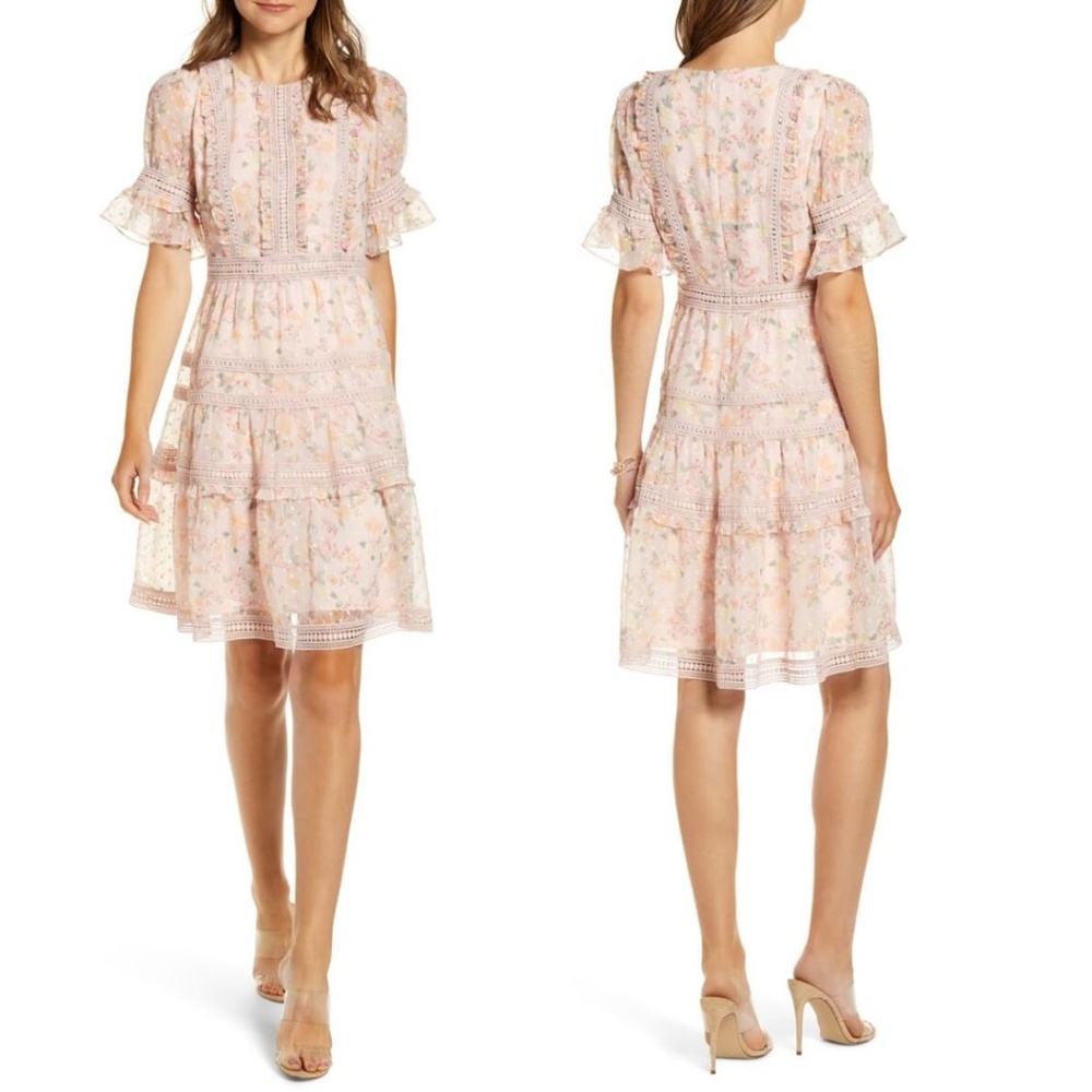 NWT Rachel Parcell | Mixed Lace Fit & Flare Dress - Picture 5 of 8